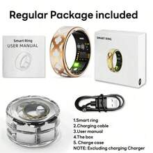 Smart Ring With Crystal Charging Case - Fitness And Sleep Tracker, Step, Distance And Calories Monitor, Magnetic Charging - Stylish Stainless Steel Design For Women, Birthday Gift - Enamel - View 11