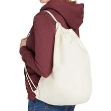 Single Strap Drawstring Bag (Natural) - Beige - View 1