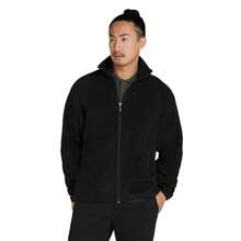 SIGNATURE Mens Zip Microfleece Tagless Jacket (Dark Black) - 咖啡棕 - 查看 4