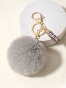 Cute 1 Piece Fluffy Authentic Pink Pom-Pom Pendant Keychain, Pom-Pom, Bag Wallet Pendant Car Accessory, Bag Pendant, Academy Style, Gothic Style, Y2k Christmas Gift
