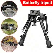 MLOL 两脚架 6-9 英寸（15-22 厘米）两脚架，高度位置可调，适用于 20 毫米皮卡汀尼导轨 - 黑色 - 查看 1