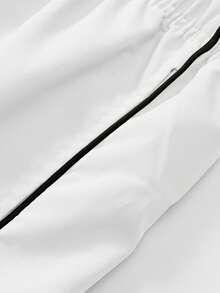 Pantaloni sport respirabili, ușori, cu dungi, casual, pentru bărbați, de vară, la modă, versatili și cu picior drept - alb - Vizualizare 3