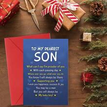 1 Stück "An meinen liebsten Sohn" Geburtstagskarte, Ermutigungskarte, Weihnachtskarte - Nachdenkliche und herzliche Grüße für deinen Sohn an seinem besonderen Tag