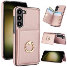 Wallet Case With Card Holder, 360° Rotation Ring Kickstand Magnetic Clasp And Durable Shockproof Cover - Rose Gold - View 19