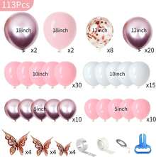 Set de Globos para Decoración de Fiestas Kit de Globos con pegatinas de mariposa, Decoración de Globos al Aire Libre para Bodas,Fiestas de Cumpleaños,Baby Shower,Aniversario Para Mujeres, Niñas, decoración dulce y elegante para eventos al aire libre o en salón - Azul claro - Ver 12