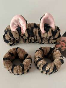 3pcs Cute Plush Cat Ear Headband, Wristband & Sleeve Protector Set For Women, Autumn/Winter,Fall,Hair,Hair Accessories,Accessories,Hair Accessories For Women,Travel,Hair Accessories,Accessories Women,Hair Accessory,Hair Accessories Women,Hair Tools,Hair Stuff,Stuff,Beauty Accessories,Gifts,Travel,Gifts For Women,Hair Stuff,Stocking Stuffers