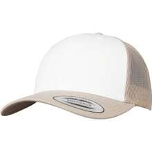 The Classic Retro Contrast Trucker Cap (Khaki/White/Khaki) - Khaki - View 1