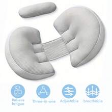 1pc Ergonomic Pregnancy Pillow For Side Sleeping - Full Body Support For Back, Belly, Hips & Waist - Adjustable Maternity Pillow For Comfortable Sleep
