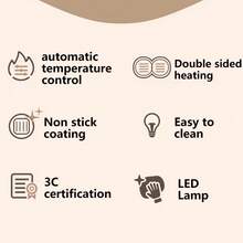 SOKANY 08002 智能恒温甜甜圈机/蛋糕机/早餐机。1400W 大功率，带 LED 显示屏，双面加热。不粘涂层，易于清洁。适用于制作甜甜圈、蛋糕、小吃和其他甜点。是自制下午茶的理想之选。厨房必备烘焙工具。理想的礼品之选。 - 日規A型插(100V) - 查看 3