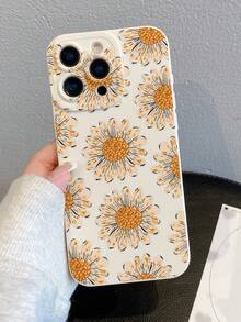 1 件时尚全屏黄色花卉图案彩绘保护手机壳适用于 Apple XS/XS Max/XR/11/12/13/14/14 Plus/15/15 Plus/16/16 Plus/17/17 Pro/7/8 Plus 等型号 - 彩色 - 查看 2