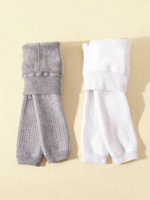 2pcs Kids & Baby Thick Warm 7/8 Length Pants - Multicolor - View 7