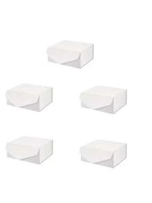 1 件白色礼盒，带黑色磁扣，坚固的纸质包装，带盖，适合婚礼回礼、万圣节、生日等场合 - 白色 - 查看 12