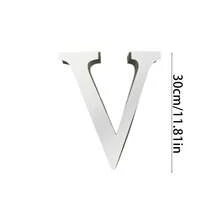 Silver Mirror Alphabet A-Z Wall Stickers - 10/15/20/30cm Tall Letters & Symbols Sold Separately, Dual-Layer Design: Reflective Acrylic Top + 1cm Thick Foam Base With Adhesive, Apply Together For 3D Effect Or Use Only Mirror Layer, Create Custom Words On Walls/Windows, Ideal For Marriage Ceremony Initials, Inspiring Messages In Work Areas, Romantic HOME Displays