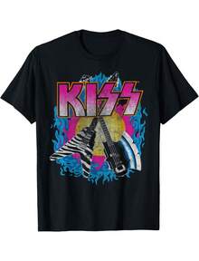 KISS - Young & Wasted Unisex Adults T-Shirt, Black, Small, Short Sleeve, Classic Fit, T-Shirt - 黑色 - 查看 1
