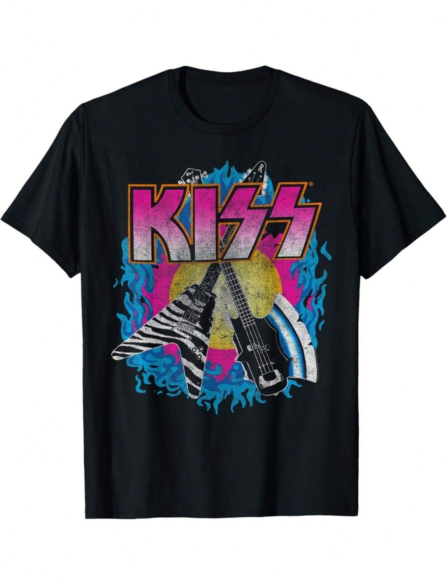 KISS - Young & Wasted Unisex Adults T-Shirt, Black, Small, Short Sleeve, Classic Fit, T-Shirt - 黑色 - 查看 1