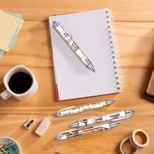 24 piezas Bolígrafos retráctiles de regalo de oficina, bolígrafos de punta fina con suave tinta negra y patrón de caballo de dibujos animados, adecuados para diario, escuela, trabajo, enfermería, medicina, graduación