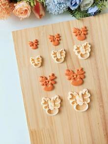 5Pcs Christmas Elk Reindeer Polymer Clay Cutters, 3D Printed Clay Cutters For DIY Jewelry Making, High Precision Clay Cutting Tools For Earrings, Brooches, Pendants