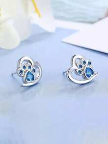 1 Paar wunderschöne Herz 925 Sterling Silber Kubikzirkonia Ohrstecker Hochzeit Jahrestag Ohrschmuck für Frauen Geschenk Edler Schmuck