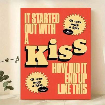 1 pieza Póster de lienzo sin marco "This Is Just A Kiss" Póster con letra de canción, póster para amantes de la música para decoración de pared de sala de estar, decoración de pared de dormitorio, decoración del hogar