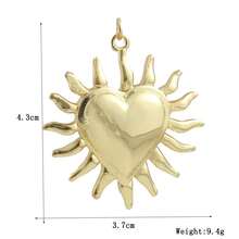 1pc Fashionable Hiphop Style Sun & Heart Pendant, DIY Bracelet, Necklace, Earrings Jewelry Accessory