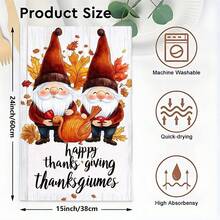 2 pièces/100 pièces Set de serviettes de cuisine avec motif d'automne, de nain et de citrouille, convient pour restaurant, cuisine, salle de bain, décoration intérieure, décoration de fête, cadeau de vacances, peut être offert comme cadeau de Thanksgiving