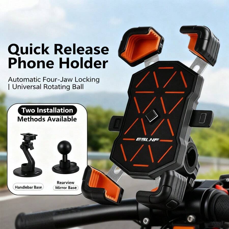 Universal Motorcycle & Bicycle Phone Holder, Fits 4.5-7.2 Inch Smartphones - Multicolor - View 1
