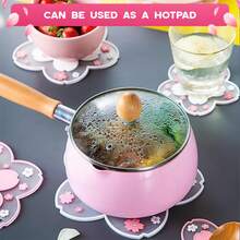 1 pieza Posavasos de silicona con forma de flor, disponible en múltiples tamaños, almohadilla aislante para proteger las mesas de quemaduras, de vuelta a la escuela