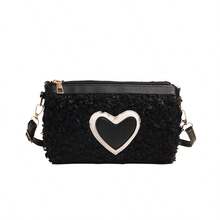 Faux Shearling Makeup Bag, Versatile Shoulder/Handbag, Autumn/Winter New Stylish Tote, Minimalist One Shoulder Crossbody Bag,Pouch,Makeup Pouch,Travel Essential - Multicolor - View 11