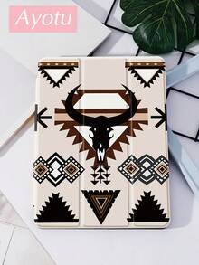 1 Pc Pixel Bull Tablet Case & Kindle E-Book Case Compatible With IPad 10th Generation, IPad 10.2/Mini6/Mini7/9.7 Inches, Compatible With Samsung Galaxy Tab A9 Plus, Kindle (11th Generation-2024 Release)(6 Inch), Kindle Paperwhite 12th Gen 2024, Great Holiday Gift, Stylish And Simple Pattern. - Multicolor - View 3