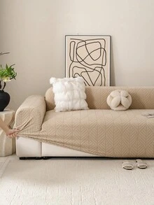 Dicke Ganzjahres-Sofabezug - Elastischer Stretch-Einteiler, Haustier-resistent, maschinenwaschbar, Flauschstoff, passend für Einzel-/Doppel-/3-4-Sitzer & Eckschlafsofas mit passenden Kissen (Klassisches Design), Sofabezüge