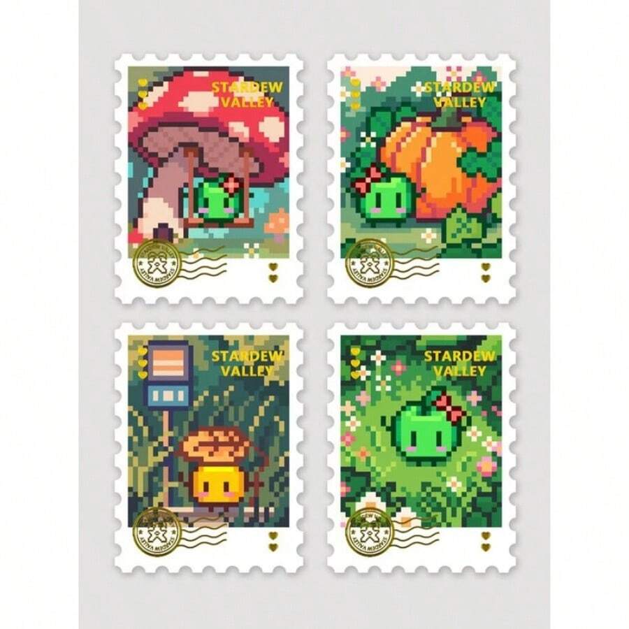 1 bộ - Bộ tem nghệ thuật pixel Stardew Valley: 4 miếng dán giấy theo chủ đề trò chơi cổ điển dành cho người hâm mộ, sổ lưu niệm & đồ sưu tầm, đồ chơi khâu vá, đồ chơi du lịch, đồ chơi giảm căng thẳng trong lớp học, đồ chơi tắm mini, văn phòng phẩm Giáng sinh, bóng giảm căng thẳng, quà sinh nhật, quà Giáng sinh, quà Halloween, quà đêm Giáng sinh, quà tặng hoàn hảo, quà tặng, đồ chơi, trò chơi - Nhiều màu - Xem 1