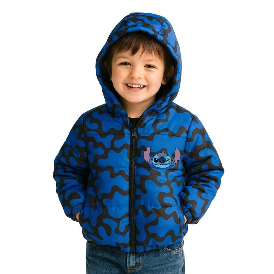 Disney Chamarra acolchada con capucha para niño - azul real - Ver 1