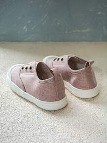 1 双女童粉色弹力一脚蹬休闲运动鞋，时尚透气，适合春秋季 - 粉色 - 查看 4