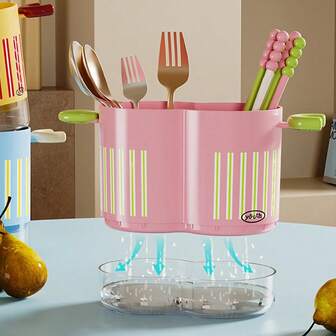 1 pieza Soporte lindo para palillos, Cesta de almacenamiento multifuncional de cocina, Jaula escurridor para palillos, Caja de almacenamiento para palillos