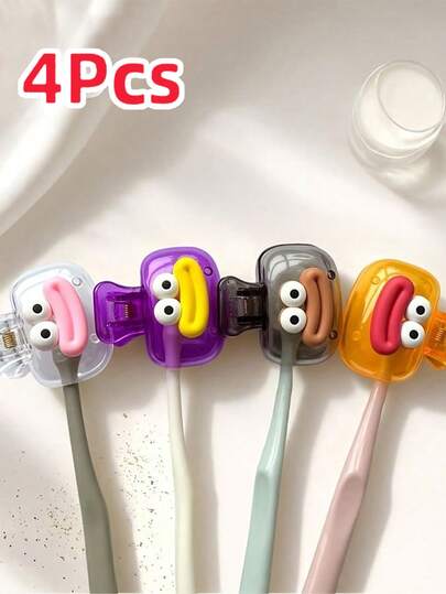 4pcs Sausage Mouth Toothbrush Holder Portable Four Color Combination Set Household Toothbrush Holder Protective Cover Home And Travel Use Travel Toothbrush Holder Cute Toothbrush Storage Holder