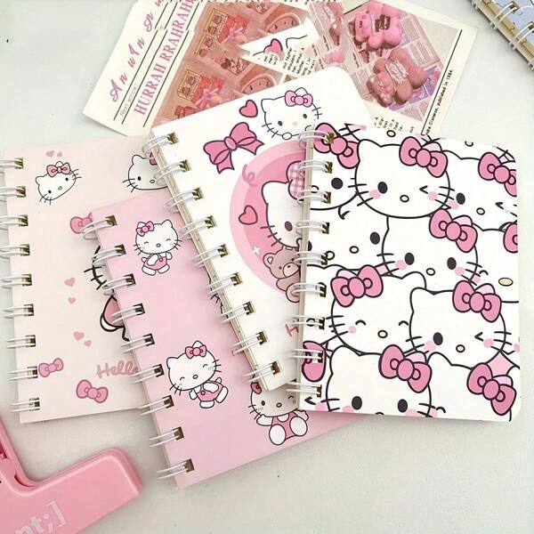 Sanrio Cahier Hello chat rose A5/A7, mémo portable, cahier simple et polyvalent convenant aux étudiants et aux couples, cadeau de Noël et du Nouvel An.