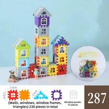 63/125/130/195/287/438 块大尺寸软积木套装，益智 DIY 建筑玩具 [颜色/款式随机] - 彩色 - 查看 16