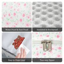1Piece Portable Lunch Bag Large Reusable Insulated Lunch Box Bento Pouch Dinner Insulation Bag Student Thickened Cute Lunch Fruit Bag Pink Strawberry Stripe Leopard Print Small Floral Bag For School School Accessories School Stuff - 粉紅玫瑰 - 查看 5