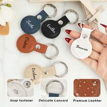 Giá đỡ AirTag cá nhân hóa, Móc khóa AirTag tùy chỉnh, Móc khóa AirTag bằng da thuần chay, Hộp đựng AirTag tùy chỉnh, Quà tặng kết nối cho nam giới, Quà tặng cho cặp đôi - nhiều màu - Xem 6