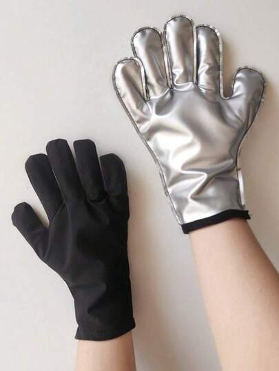 1pc PU Sweat Enhancing Gloves, Sports Sweat Gloves, Sauna Sweat Gloves, Heat Retaining, Moisturizing, Smooth Coating, Sweat Boosting, Suitable For Home Use