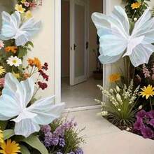 1 szt. 50 cm motyl 3D romantyczna dekoracja ślubna, sztuczny motyl z jedwabnej przędzy, dekoracja sukni ślubnej, ekspozycja dekoracji na imprezę plenerową, gigantyczny sztuczny motyl z gazy, prezent na Walentynki, Dzień Matki, prezent urodzinowy z okazji ukończenia szkoły