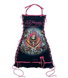 High Quality Fashionable Retro Halloween Skeleton Positioning Print Oil Painting Drawstring Strapless Suspender Dress - 玫紅色 - 查看 9