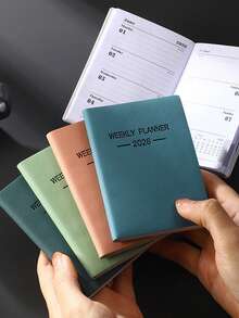 1 PC 2026 Morandi A7 Mini Agenda Engleză – 128 Pagini (64 Coli) Dimensiune Buzunar, Ușor de Transportat pentru Luarea de Notițe Oriunde. Caiet de Planificare Zilnică Minimalist și Eficient, cu Estetică Elegantă pentru Muncă, Studiu și Gestionarea Timpului.