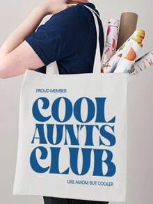 1 pieza Bolso de tote de club fresco, bolso de hombro multifuncional para viajes de gran capacidad unisex, diseño de moda con apertura amplia, bolso de almacenamiento esencial para ir y venir y viajar, adecuado para todas las estaciones