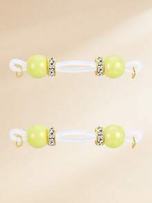 1 Pair Adjustable Sexy Rubber Fake Nipple Rings, No Piercing Required, Imitation Body Jewelry, Suitable For Men And Women, Available In Pink, Purple, Blue, Green, Yellow, For Daily Decoration - Fake Nipple Rings-a - View 7
