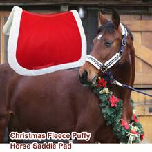 Suministros ecuestres navideños, Almohadilla de sudor para caballos navideña, Manta de entrenamiento para caballos navideña, Manta enfriadora para caballos navideña, Máscara facial para caballos navideña, Gorro de oreja, Conjunto ecuestre navideño