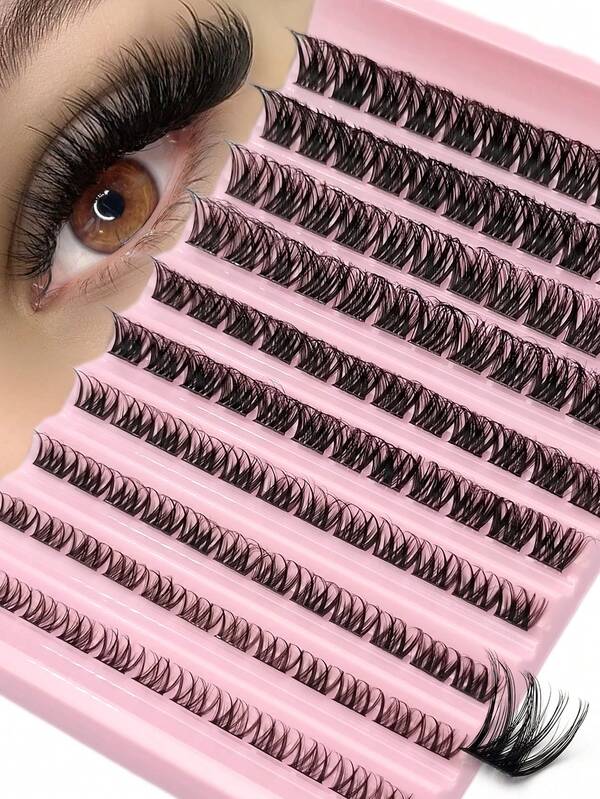  Asiteo 120Pcs D Curl Individual Lashes,Fluffy Soft And Comfortable Clusters Lashes-Mixed Length 8-16mm,For Used Daily Makeup Extension DIY Lashes