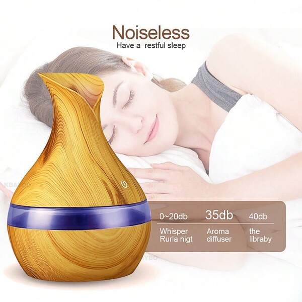 Send 2 Oils,300ml Humidifier Diffuser Combo, Night Light, USB-Powered, Ultra-Quiet Mist, Auto Shut-Off, Bedroom