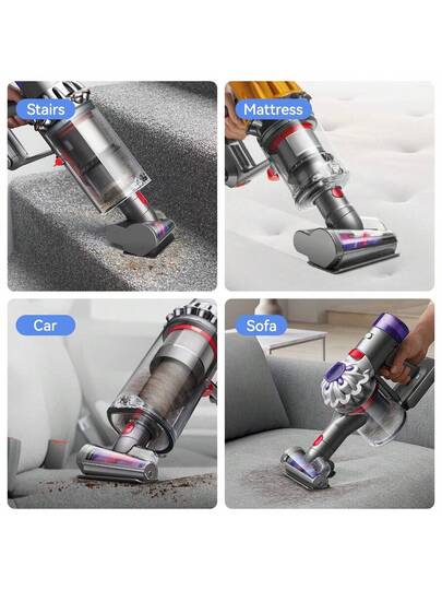 1pc Wellmi Mini Motorized Brush Head V7 V8 V10 V11 V15, Quick Release Upholstery Tool, Durable Plastic Polyester, Compatible Stofzuiger Cleaner Accessories, No Battery Required view 7