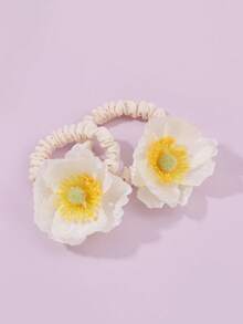 زوج من أربطة الشعر المطبوعة بالزهور، ملونة وجميلة، متعددة الاستخدامات للاستخدام اليومي، حاملات ذيل الحصان، أربطة الشعر المطاطية، حبال الشعر، ربطات الشعر المطاطية